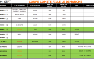 Planning week end du 23 /24 septembre