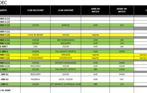 planning des 16 et 17 decembre 2017